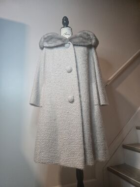 Cream COAT with NATURAL Blue Mink Fur